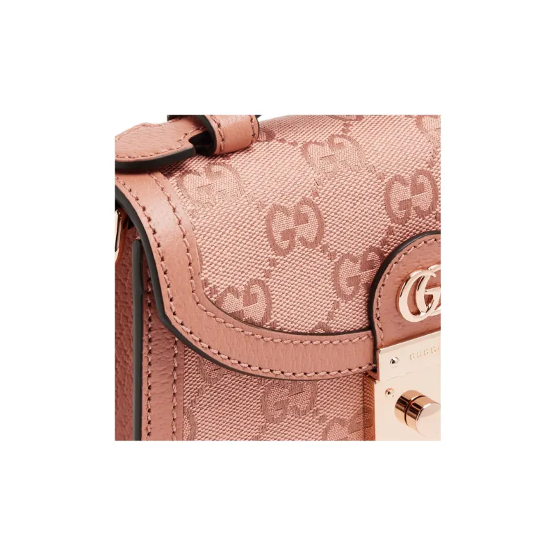 GUCCI Ophidia Canvas With Leather Shoulder Bag Crossbody Bag Handbags Women's Pink-2
