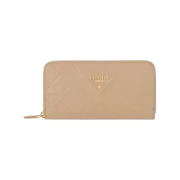 PRADA Leather Wallet Women's Sand Beige Yellow