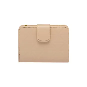 PRADA Leather Wallet Mini Women's Sand Beige Yellow