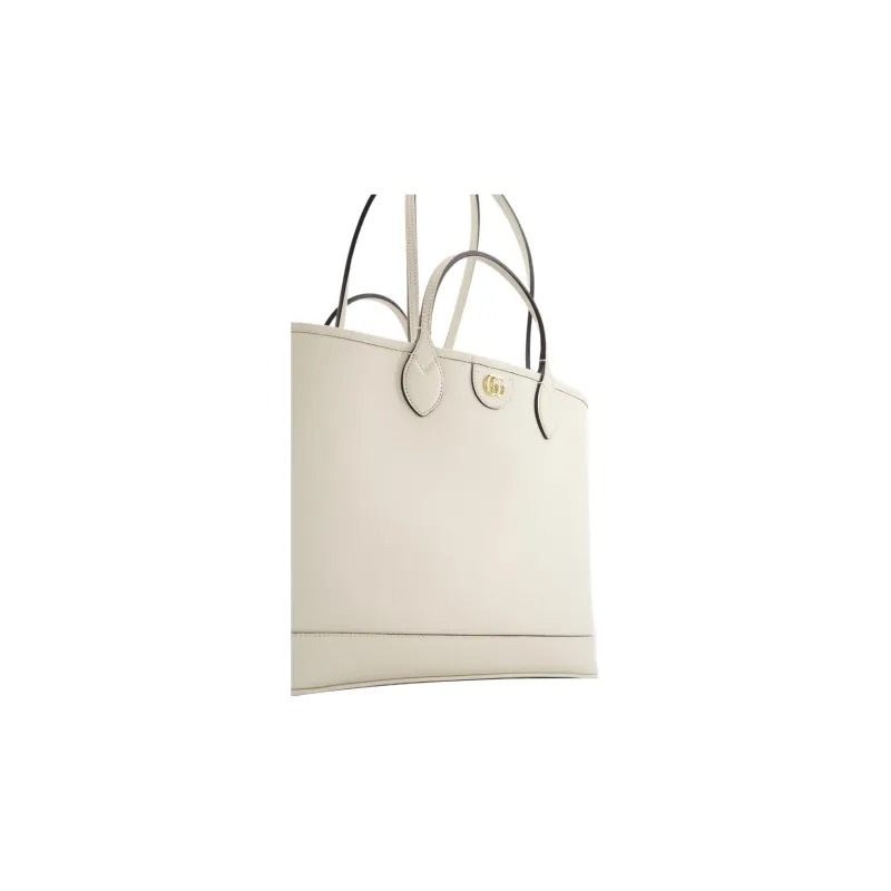GUCCI Ophidia Leather Tote Bag Shopping Bag Handbag Medium Size Women's White-5