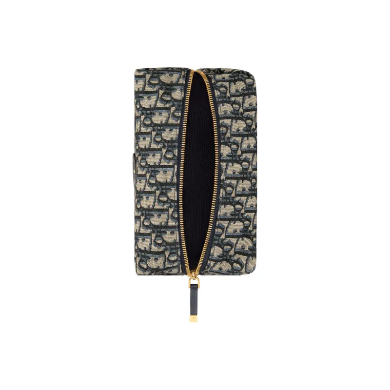 DIOR 30 Montaigne Oblique Jacquard Fabric Clutch Regular Women's Blue-3