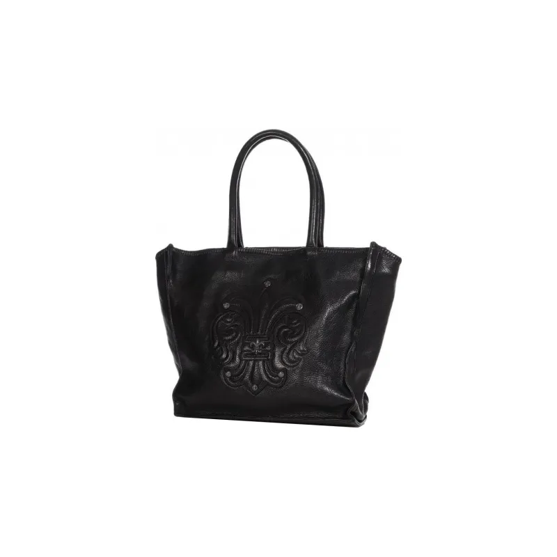 Chrome Hearts Leather Tote Bag Shopping Bag Shoulder Bag Handbag Women's Black-1
