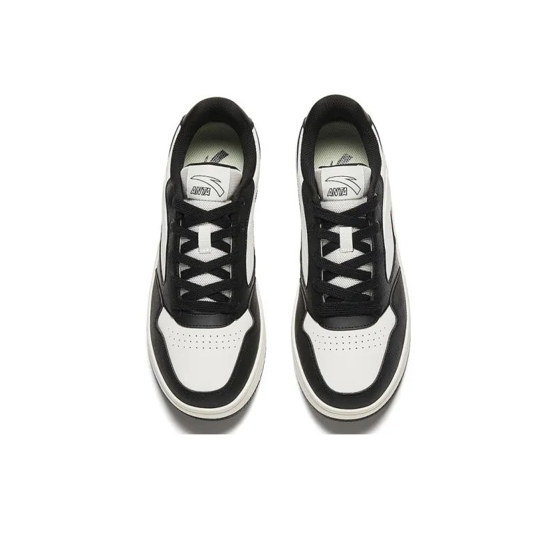 Anta Life Collection 0 Sensation Slip Resistant Low Top Skateboard Shoes Men's Black White-1