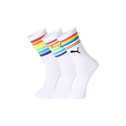 PUMA Knee-High Socks Unisex 3 Pack White