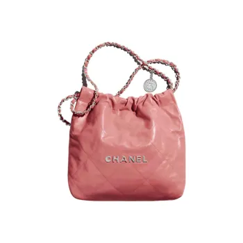 CHANEL 22Bag Smooth Finish Calfskin Tote Bag, Shopping Bag, Portable Crossbody Bag, Shoulder Bag Women's Leather Pink