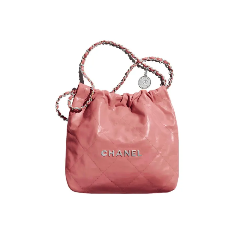 CHANEL 22Bag Smooth Finish Calfskin Tote Bag, Shopping Bag, Portable Crossbody Bag, Shoulder Bag Women's Leather Pink-0