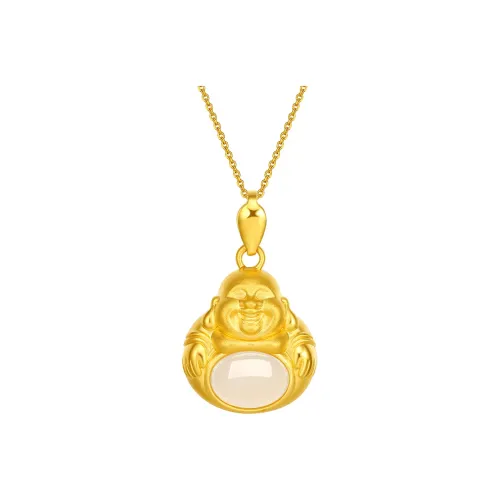 ZHOU LIU FU Hetian Jade Pendants Women's Golden