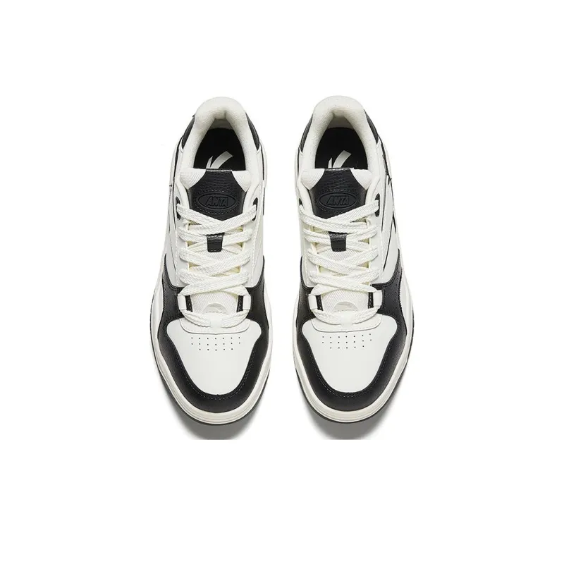 Anta Wave Shoes Anti Slip And Wear Resistant Lightweight Low Top Skateboard Shoes Men's Black White-2