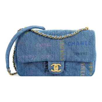 CHANEL Classic Flap CF Denim Mouth Cover Bag Crossbody Bag Regular Women's Blue
