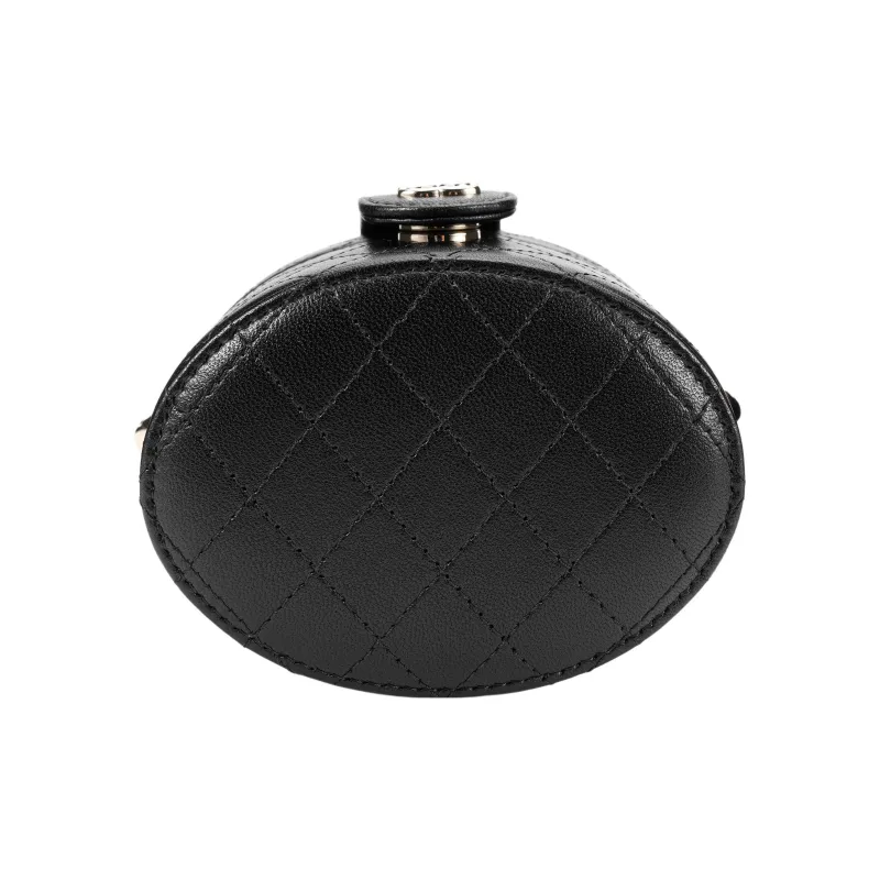 CHANEL Sheepskin Cylinder Bag, One Shoulder Crossbody Bag, Shoulder Bag Women's Black-4