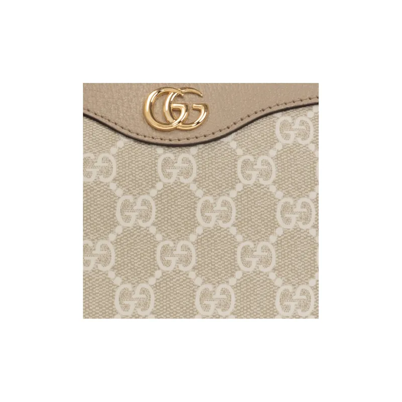 GUCCI Ophidia Canvas With Leather Canvas Bag, Shoulder Bag, Handbag Trumpets Women's Beige/White-3