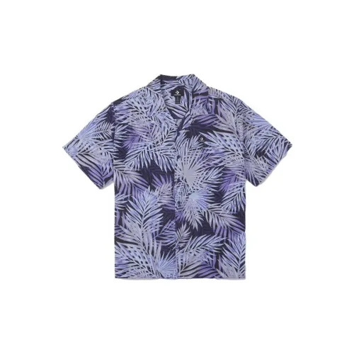 Converse Plant Print Resort Shirts Men Blue