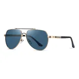 Blue Lens with Bright Gold Frame