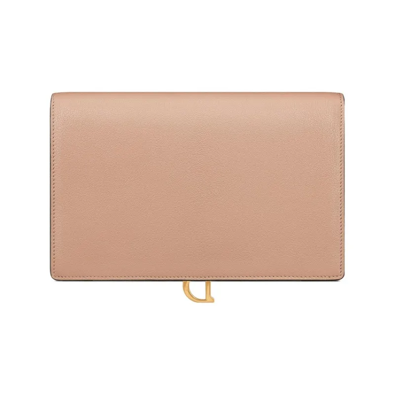 DIOR Saddle Goatskin One Shoulder Crossbody Clutches Women's Pink-2