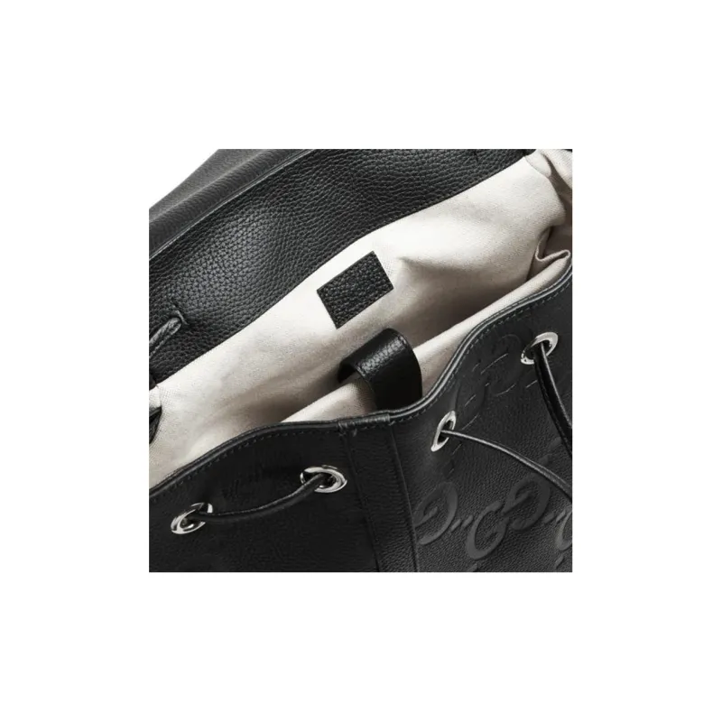 GUCCI Leather Backpack Tubas Men's Black-3
