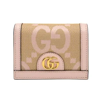 GUCCI Ophidia Canvas With Leather Wallet Women's Beige/Pink