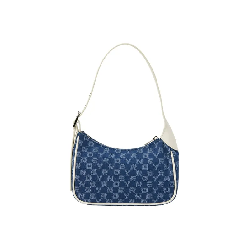 NERDY Elastane Crescent Moon Bag Shoulder Bag Regular Women's Black & Cream & Blue-8