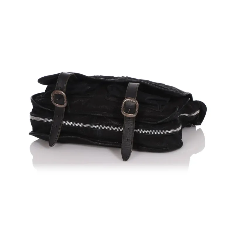 Chrome Hearts Leather Shoulder Bag Crossbody Bag Women's Black-6