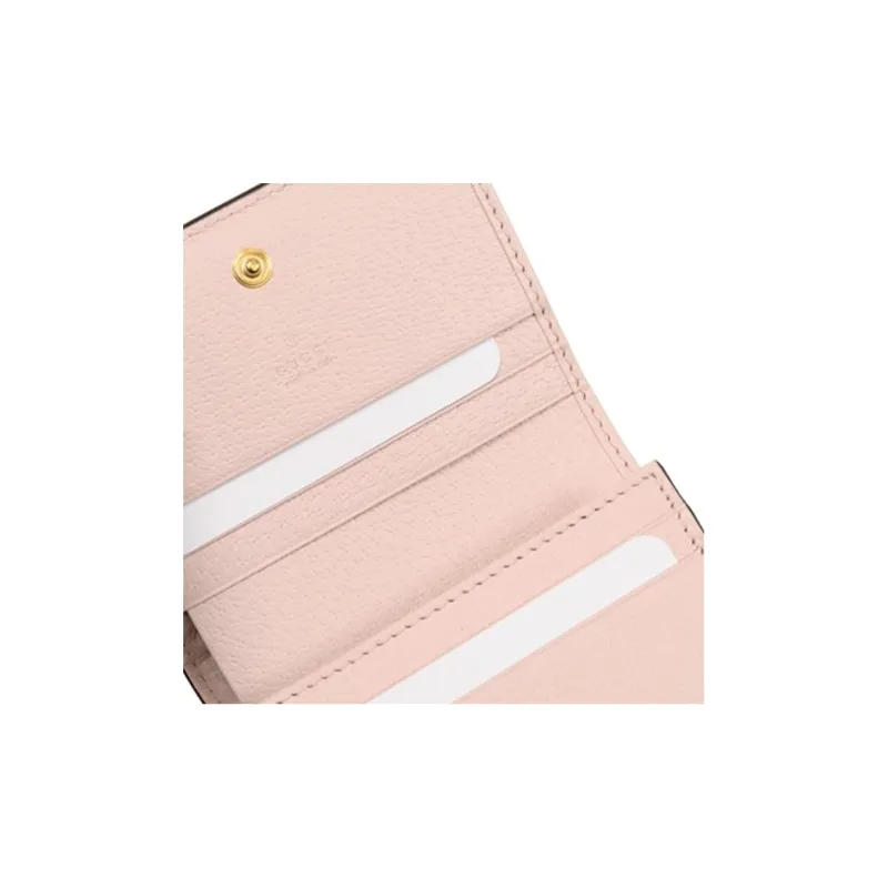 GUCCI Ophidia Canvas With Leather Wallet Women's Beige/Pink-4