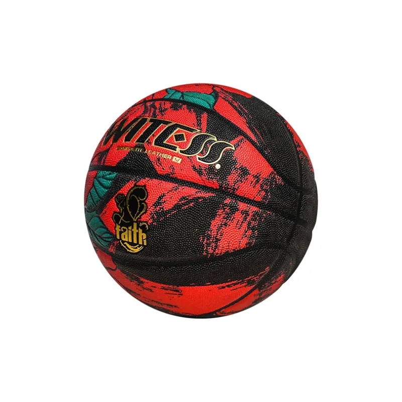 WITESS PU Basketball Red Black Size 7 Training Match Men's-1