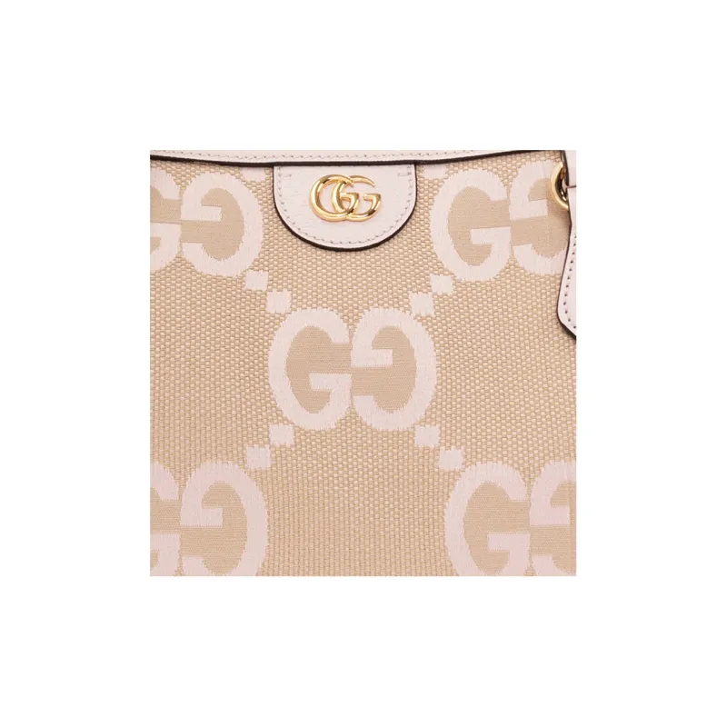 GUCCI Ophidia Canvas With Leather Tote Bag, Shopping Bag, Canvas Bag, Handbag Medium Size Women's Camel/Pink-4
