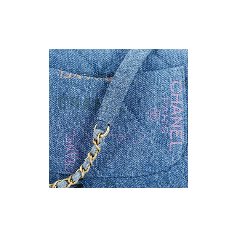 CHANEL Classic Flap CF Denim Flap Bag, Shoulder Bag, Crossbody Bag Women's Blue-5