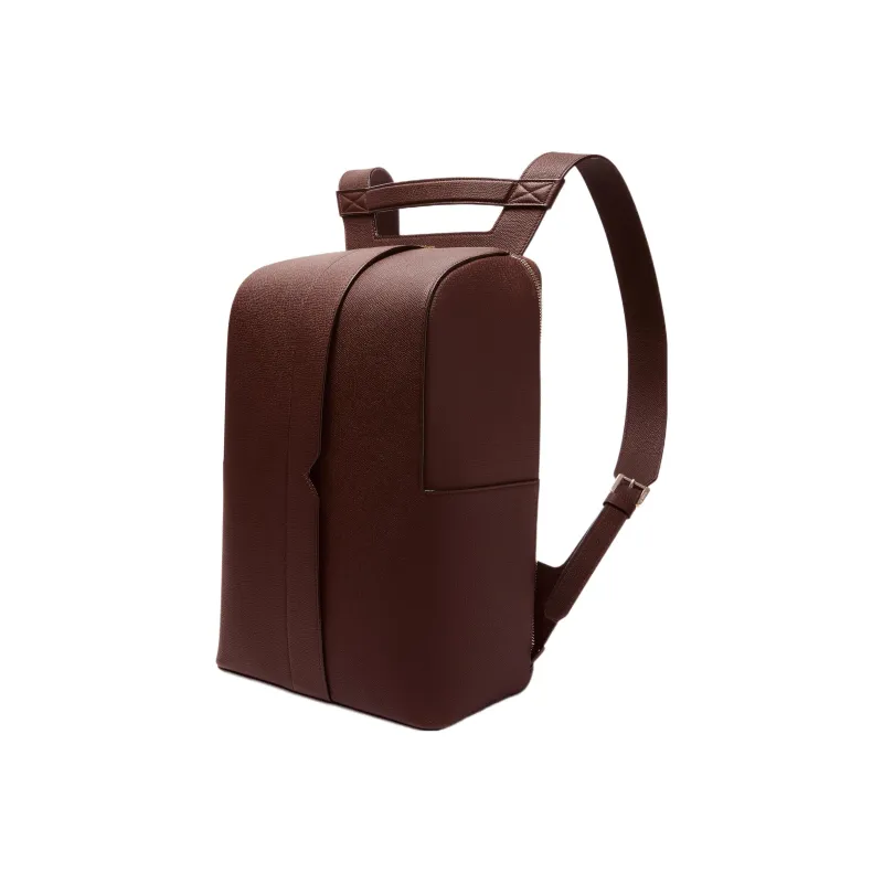 Valextra Millepunte Calfskin Handbag Backpack Men's Coffee Brown-1