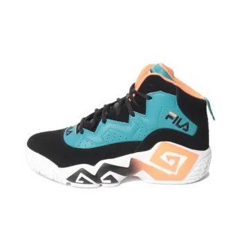 FILA MB Biscay Bay Mb Biscay Bay Anti-Slip Wear-Resistant High-Top Vintage Basketball Shoes Men's Black Blue White