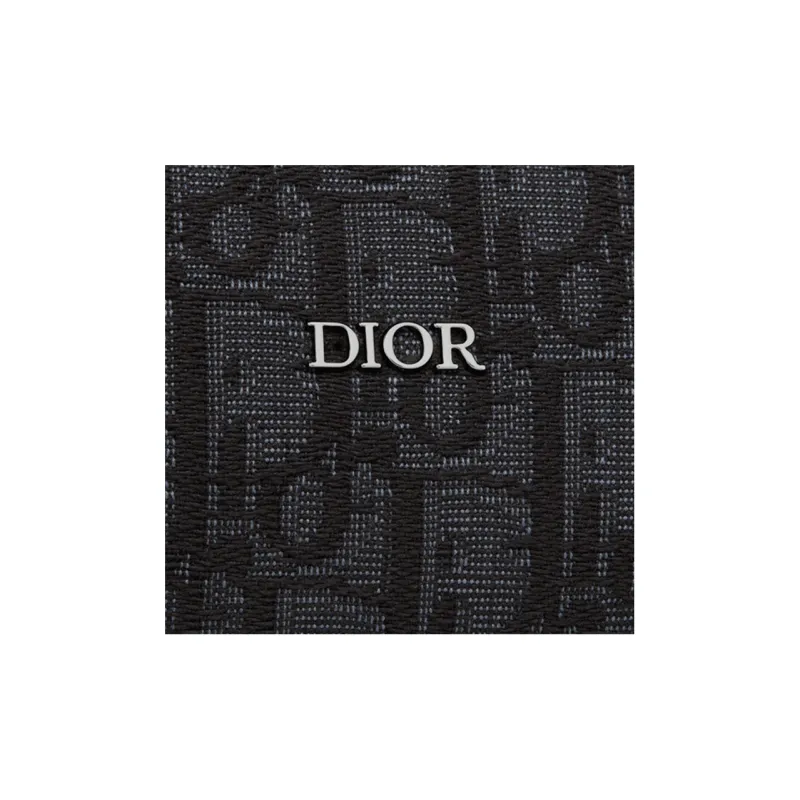 DIOR Oblique Printed Fabric With Grain Cow Leather Messenger Bag, Handbag, Shoulder Bag, Crossbody Bag Mini Men's Black-4