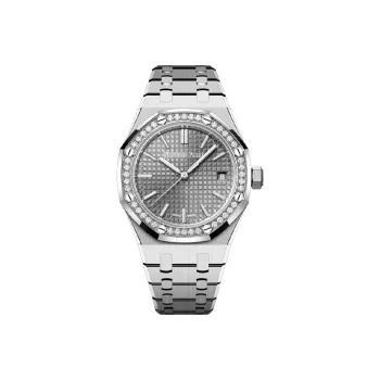 AUDEMARS PIGUET Royal Oak Series Automatic Mechanical Movement Women's Watch 37mm Gray Dial Stainless Steel Watchband