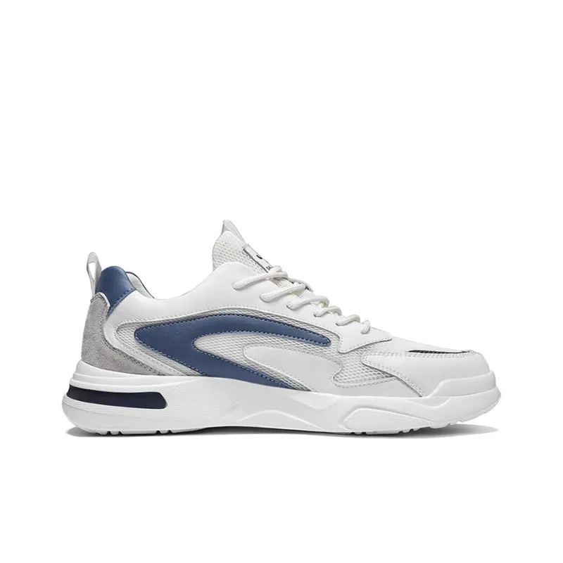 Jeep Cushioning Anti Slip Wear Resistant Breathability Low Top Casual Running Shoes Men's White Blue-1
