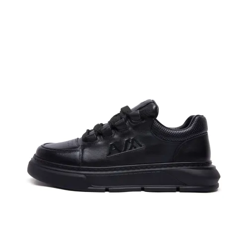 Anthony Miles Slip Resistant Water Resistant And Wear Resistant Low Top Skateboard Shoes Men's Black
