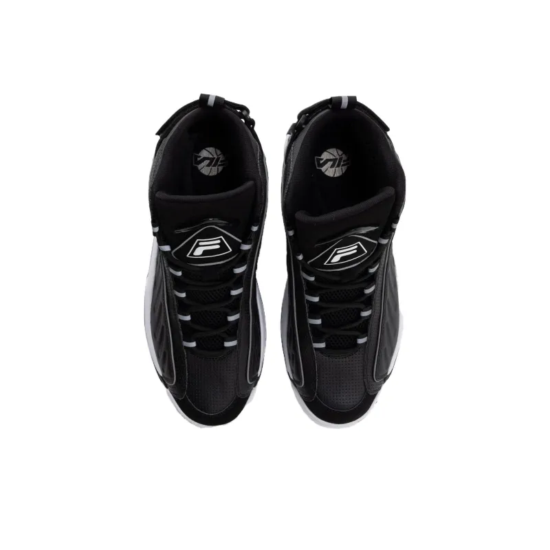 FILA Grant Hill 2 Gb Anti-Slip Wear-Resistant Mid-Top Vintage Basketball Shoes Men's Black White-3
