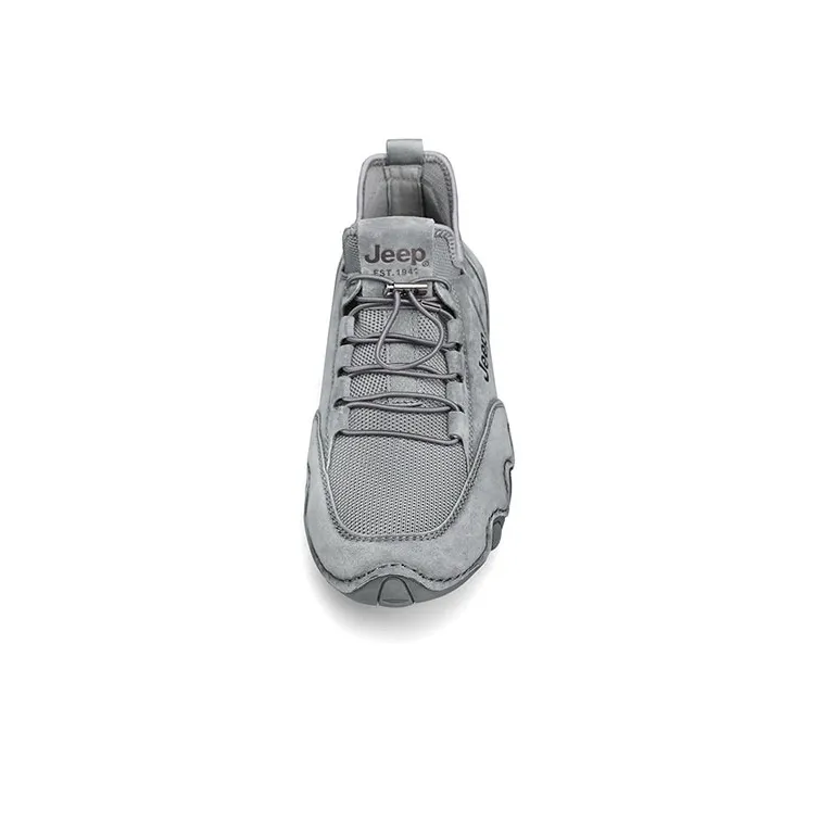 Jeep Shock Absorbers With Slip Resistant And Abrasion Resistant Properties Low Top Casual Shoes Men's Gray-3