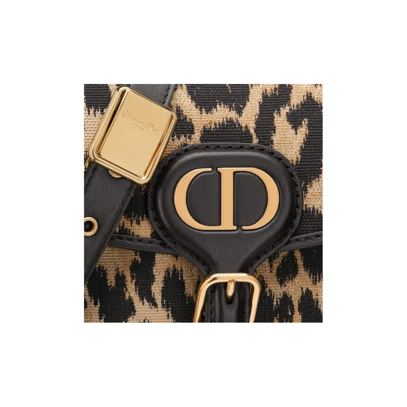 DIOR Bobby Canvas With Leather Shoulder Bag Crossbody Bag Medium Size Women's Brown-5