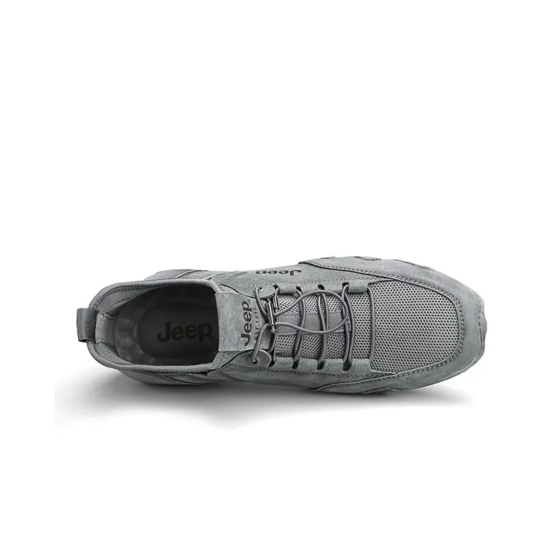 Jeep Shock Absorbers With Slip Resistant And Abrasion Resistant Properties Low Top Casual Shoes Men's Gray-4
