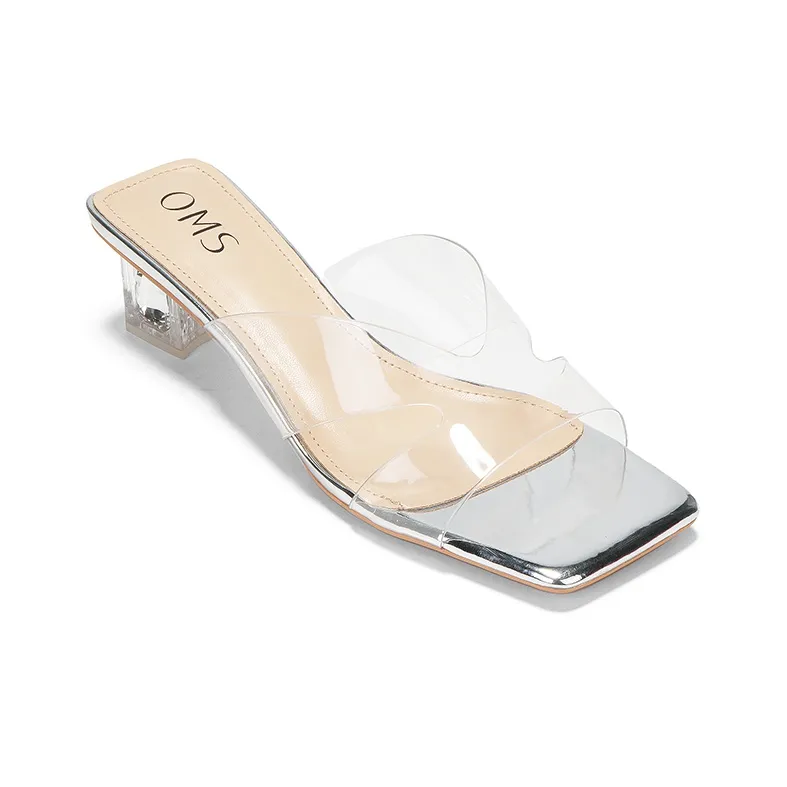 OMS Slide Slippers Women's Transparent Black/Transparent Champagne/Transparent Silver-14