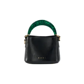 MARNI Venice Patent Leather Bucket Bags Shoulder Bag Crossbody Bag Handbag Mini Women's Black