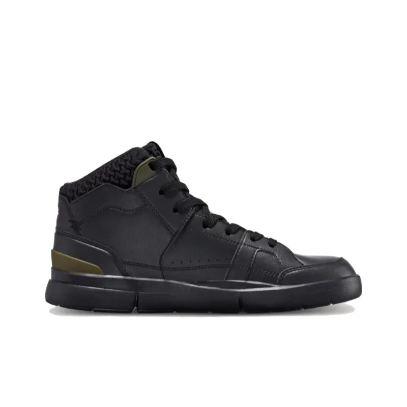 On The Roger Clubhouse Mid Sensa Anti-Slip Wear-Resistant Mid-Top Skateboard Shoes Women's Black-1