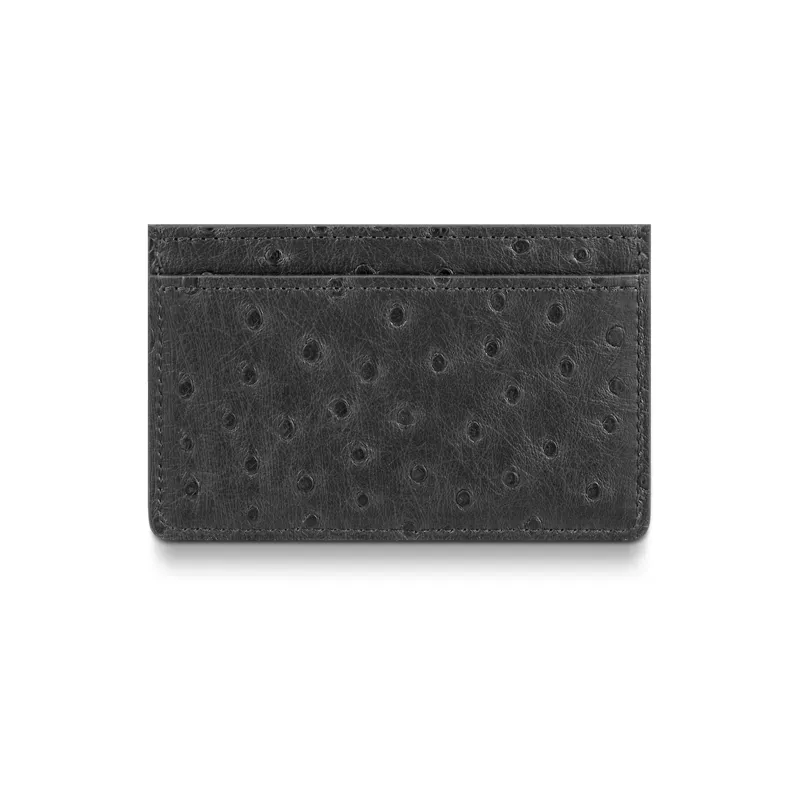 LOUIS VUITTON Crocodile Leather Card Holder Unisex Black/Yellow-2