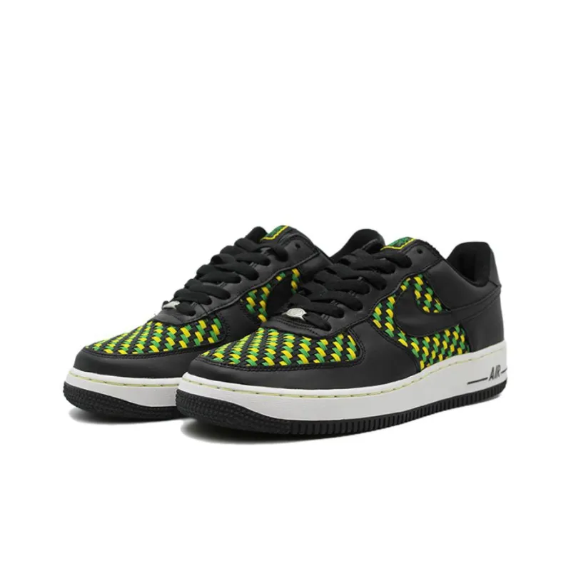 Nike Air Force 1 Low Premium Woven Black Green Yellow-2