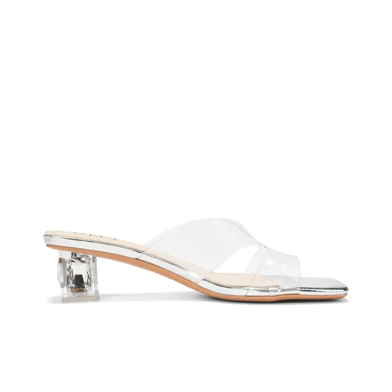 OMS Slide Slippers Women's Transparent Black/Transparent Champagne/Transparent Silver-13