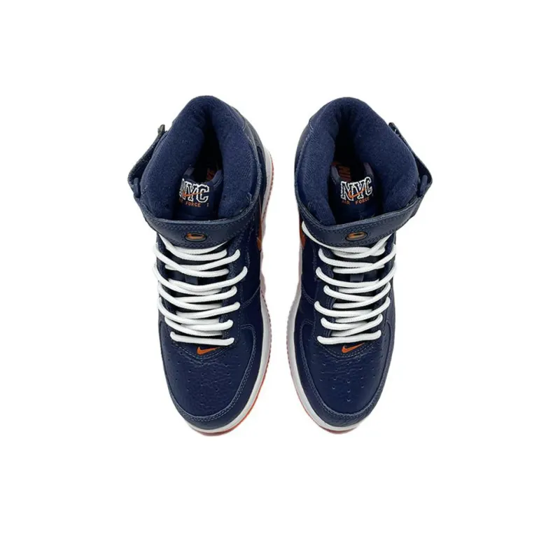 Nike Air Force 1 Sc Lightweight Wear resistant And Non slip High Top Skateboard Shoes Men's Blue Orange-3