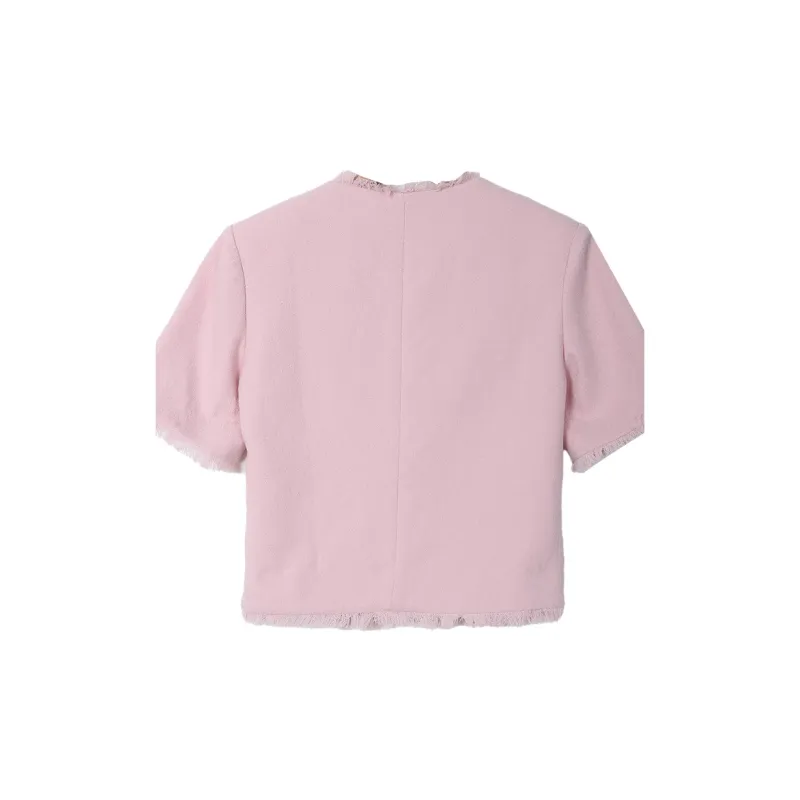 SETIROM Cropped Coats Women's Pink-1