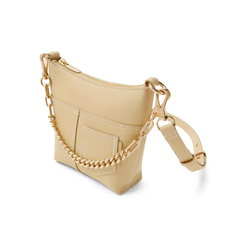 CHARLES&KEITH Fabric Underarm Bucket Bag, Shoulder Bag Trumpets Women's Beige/Black/Dark Denim Blue/Denim Blue-2