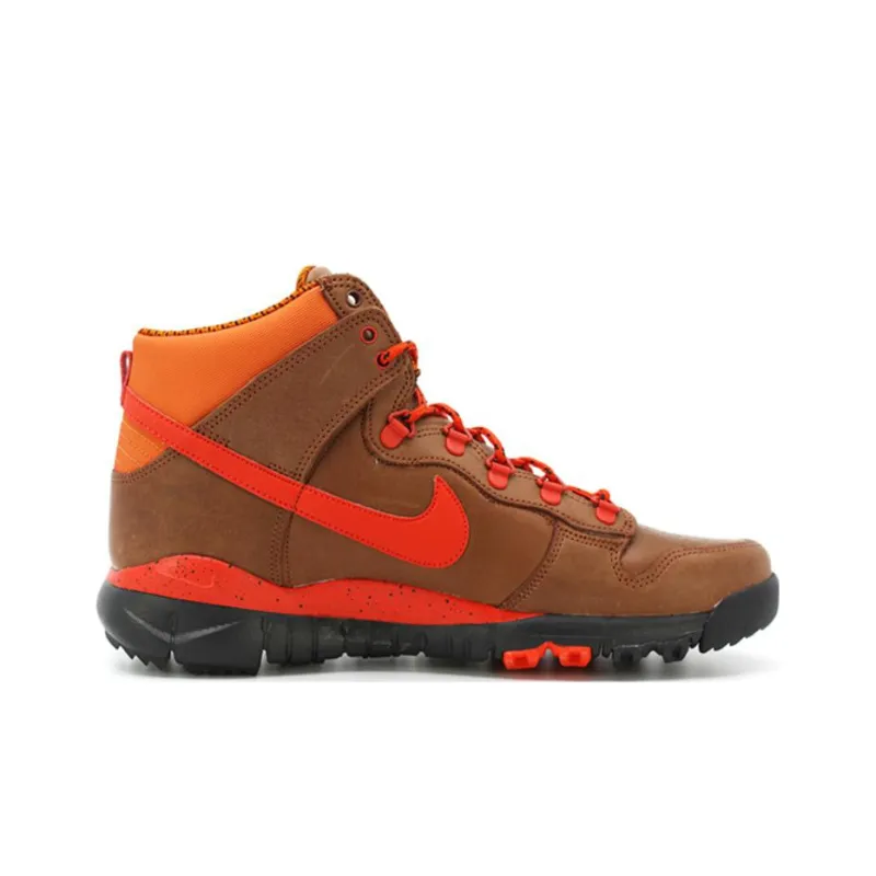 Nike Dunk Oms Premium Stussy Cushioning Anti Slip And Wear Resistant High Top Vintage Basketball Shoes Men's Red Brown-1