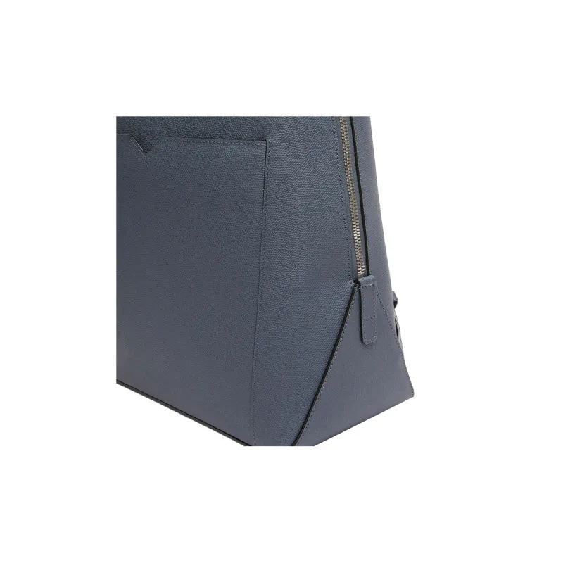 Valextra Millepunte Calfskin Backpack Medium Size Men's Blue-2