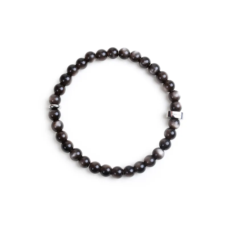 FOUNDIN Gold Sheen Obsidian Silver Sheen Obsidian Bracelets Unisex-26