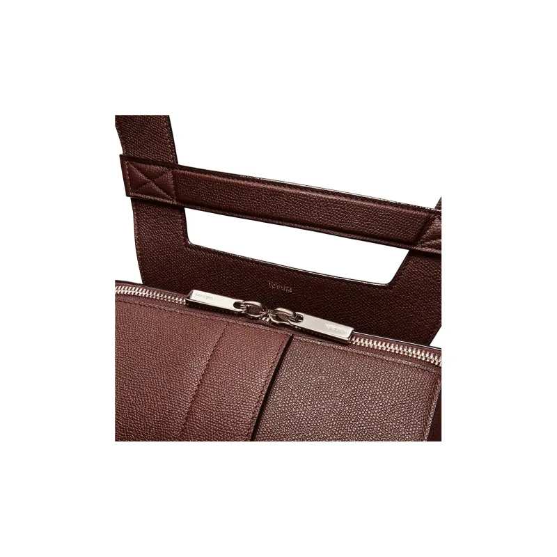 Valextra Millepunte Calfskin Handbag Backpack Men's Coffee Brown-3