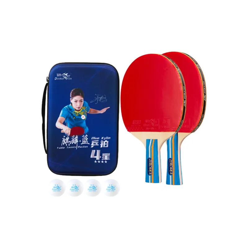 DOUBLEFISH Ping Pong Paddles Unisex All Wood Red-2